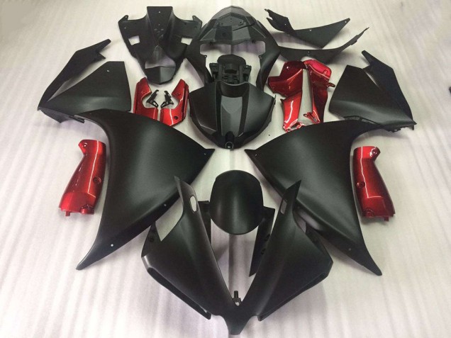 2012-2014 Matte Black Glossy Red Yamaha YZF R1 Moto Fairings Canada
