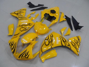 2012-2014 Yellow Black Flame Yamaha YZF R1 Motorcyle Fairings Canada